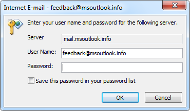 Vista/7 上的 Outlook XP 中不记得密码
