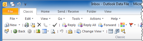 Outlook 2010 中的经典工具栏和菜单