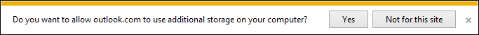 您想要允许 Outlook.com 使用您计算机上的额外存储空间吗？