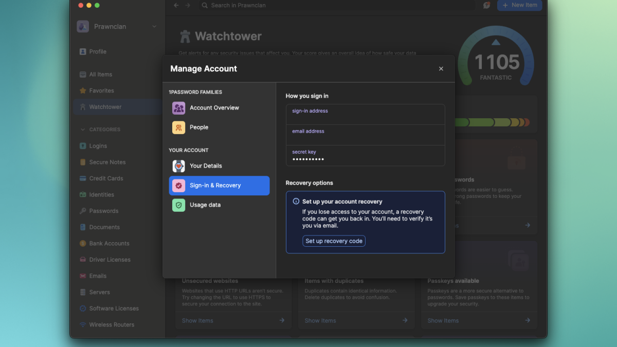 1Password 的账户恢复现在更加宽容