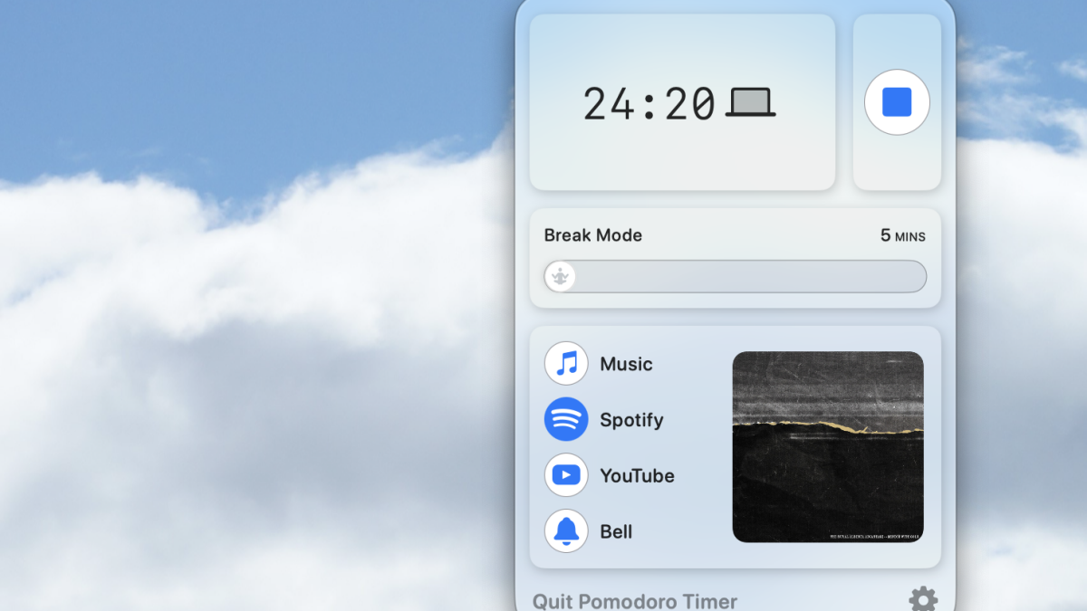 这款 Mac 番茄工作法计时器可与任何播放列表同步